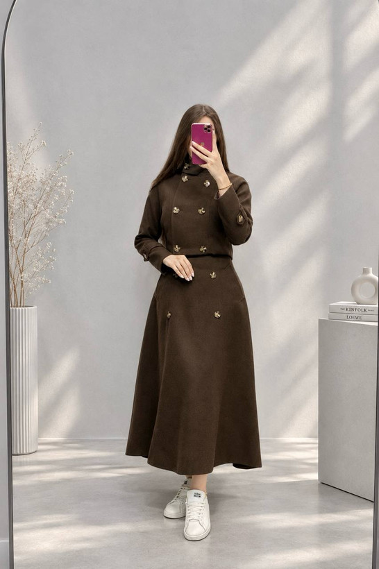 ست کت و دامن زنانه پشمی