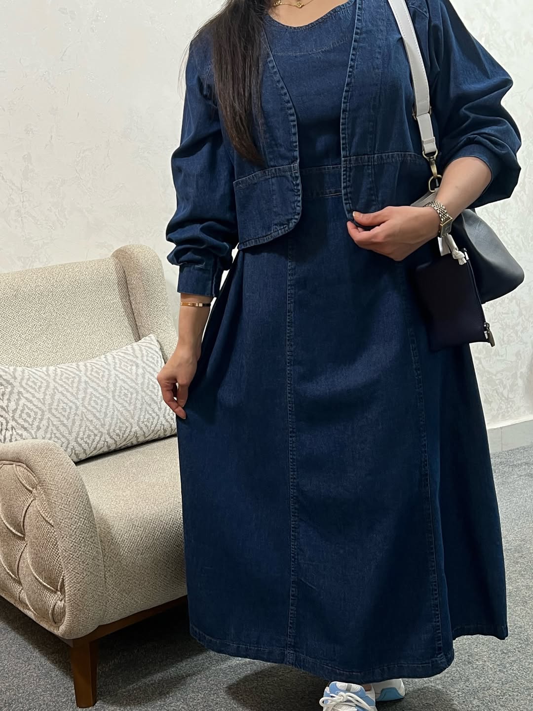 ست کت و سارافان جین سنگشور زنانه